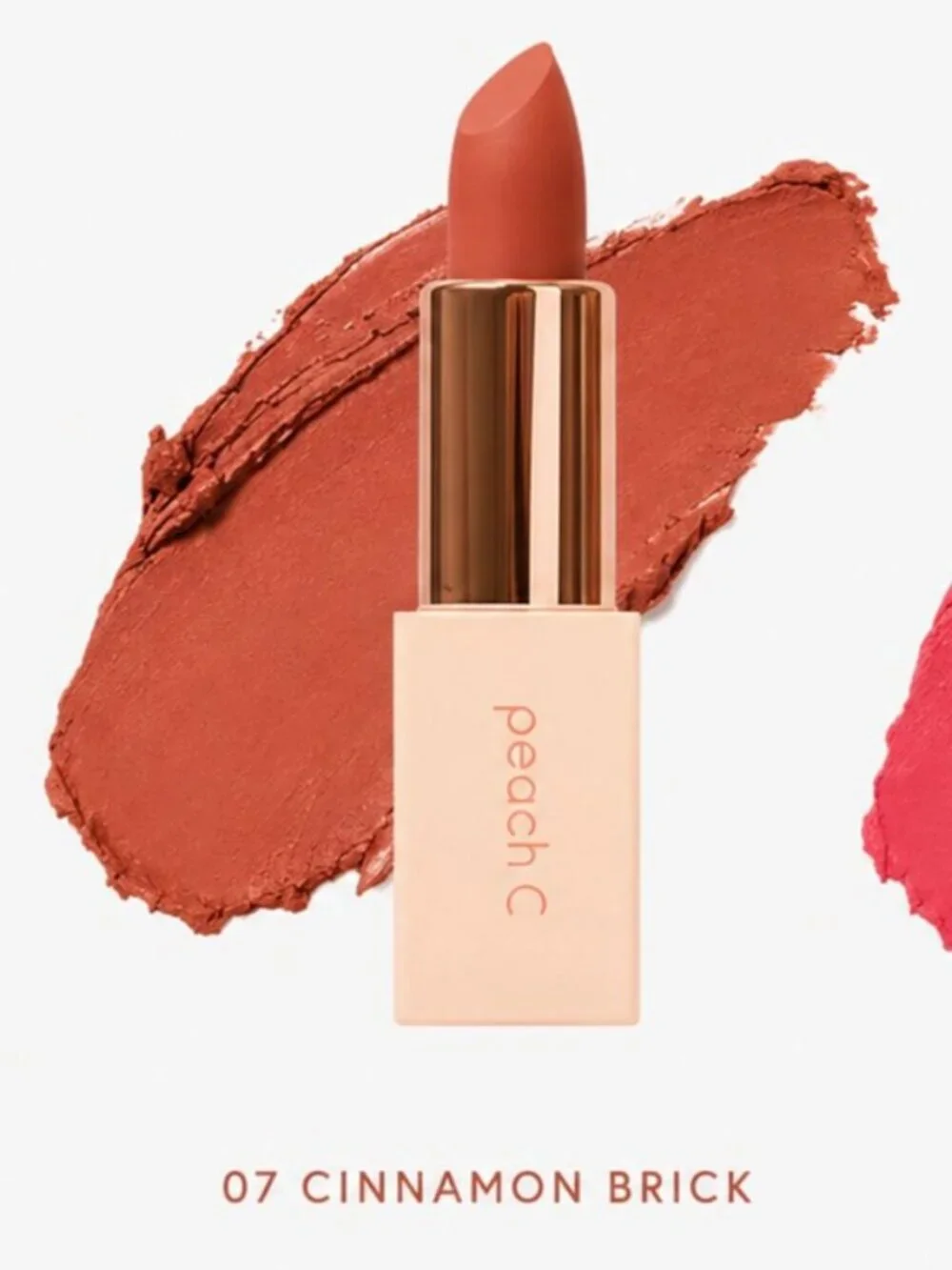 PEACH C Easy Semi Matte Pigment Lipstick 07 Cinnamon Brick Korean Beauty NIB